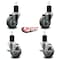 Service Caster 3.5'' Gray Poly Wheel Swivel 1-3/4'' Expanding Stem Caster Set 2 Brakes, 4PK SCC-EX20S3514-PPUB-2-TLB-2-134 - alternate 5